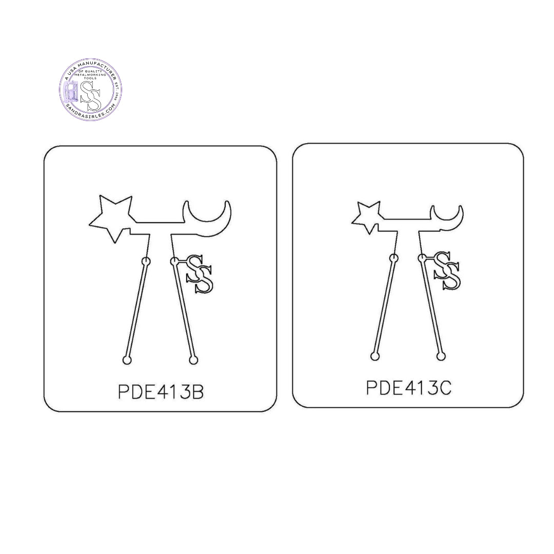 PANCAKE DIE PDE413 EARRINGS MOON/STAR